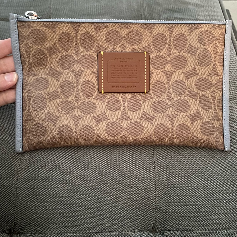 Coach Tan and Gray Women’s purse insert or large wristlet